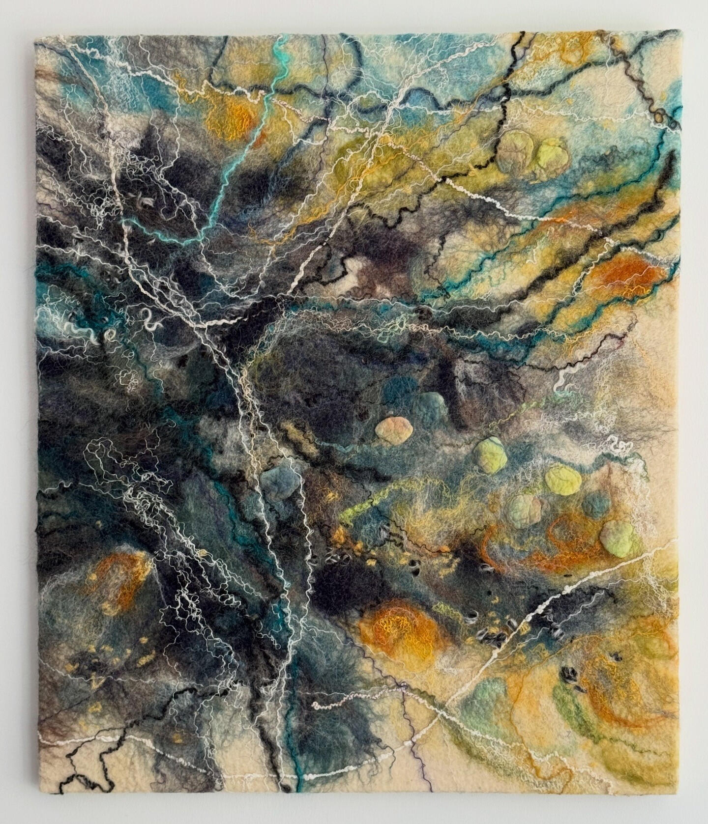 Verdure - felted wool, silk, hand-spun yarn, 69 x 56 cm unframed, £620